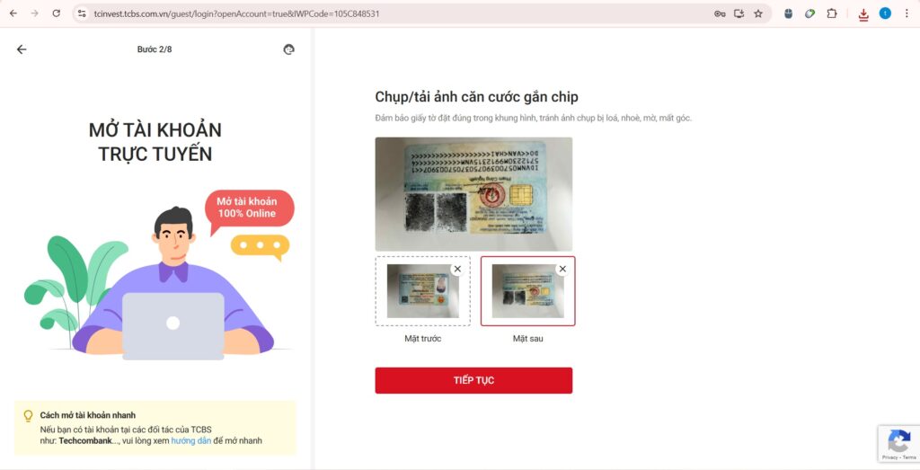 Hướng dẫn cách mở tài khoản chứng khoán TCBS F0