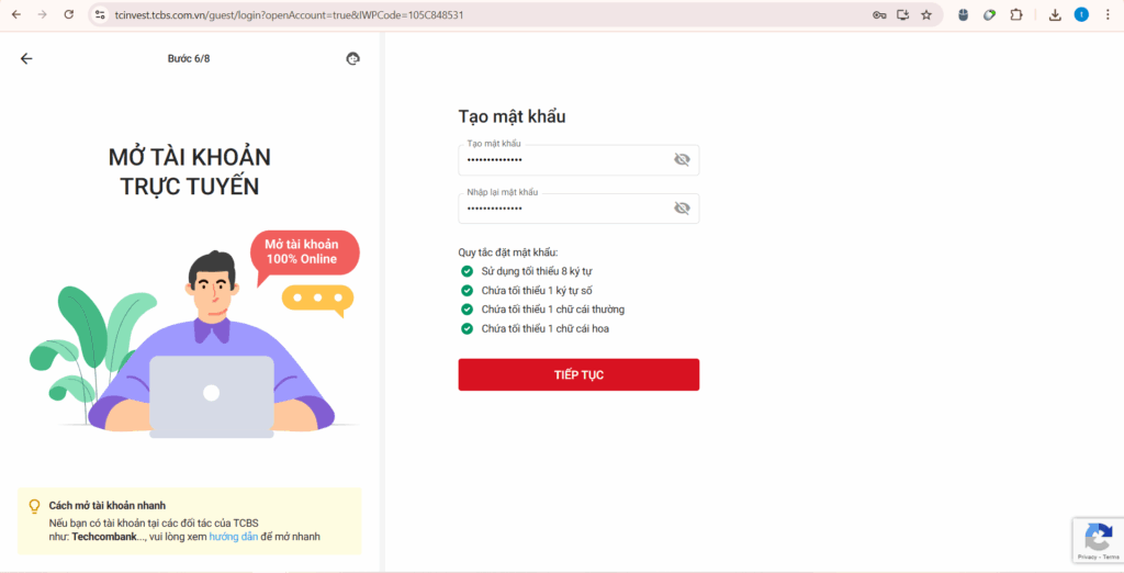 cách mở tài khoản chứng khoán TCBS cho sinh viên
